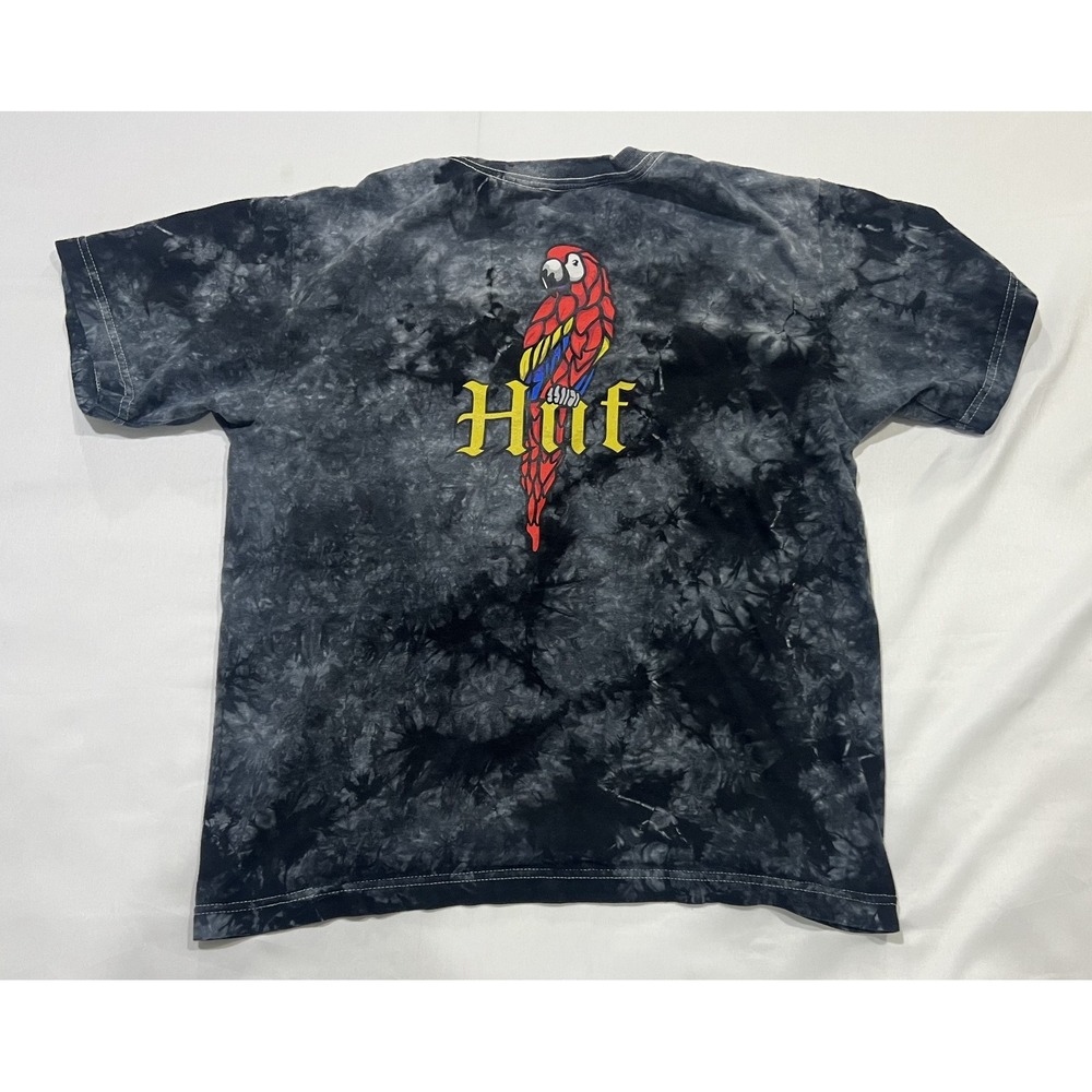 Huf Worldwide Graphic Shirt Mens Large Black Tie Dye